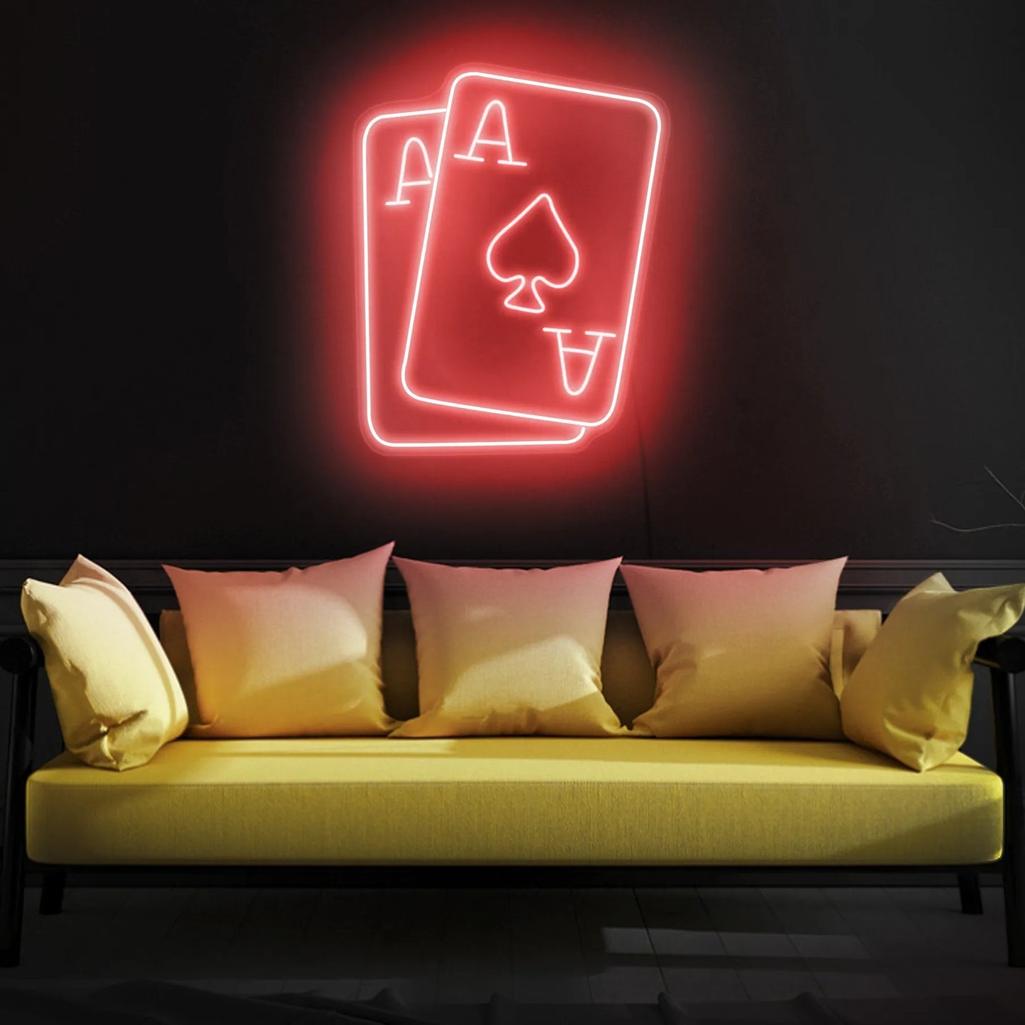 Cards neon sign