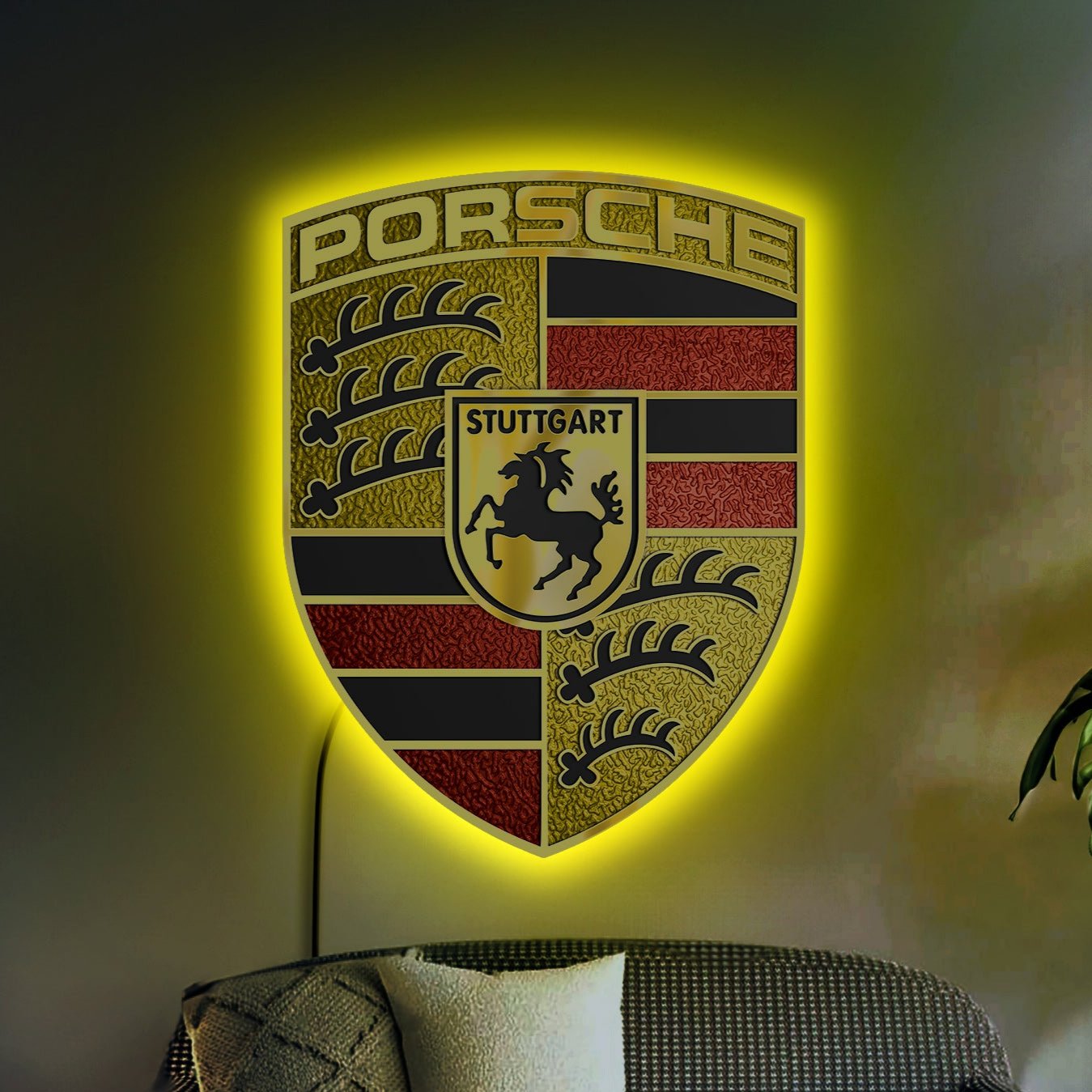 Porsche logo RGB online LED Clock New