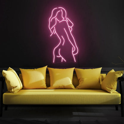 Girl body neon sign