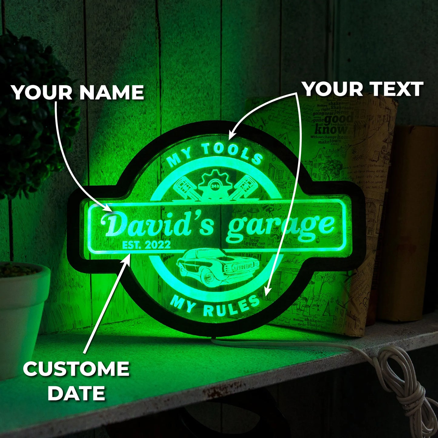 CUSTOM GARAGE NAME NEON SIGN
