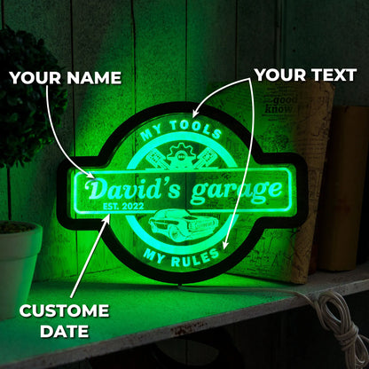 CUSTOM GARAGE NAME NEON SIGN