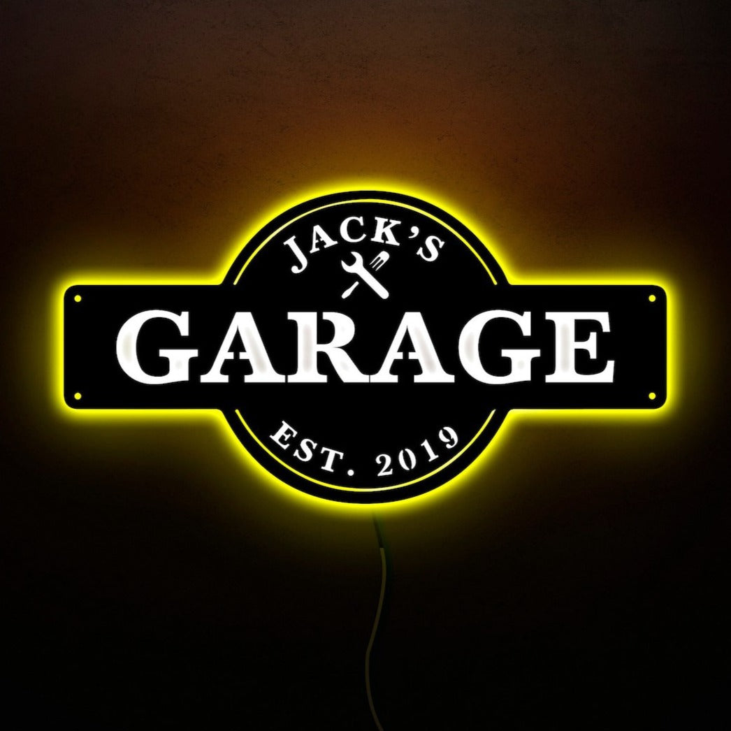 Custom garage name sign