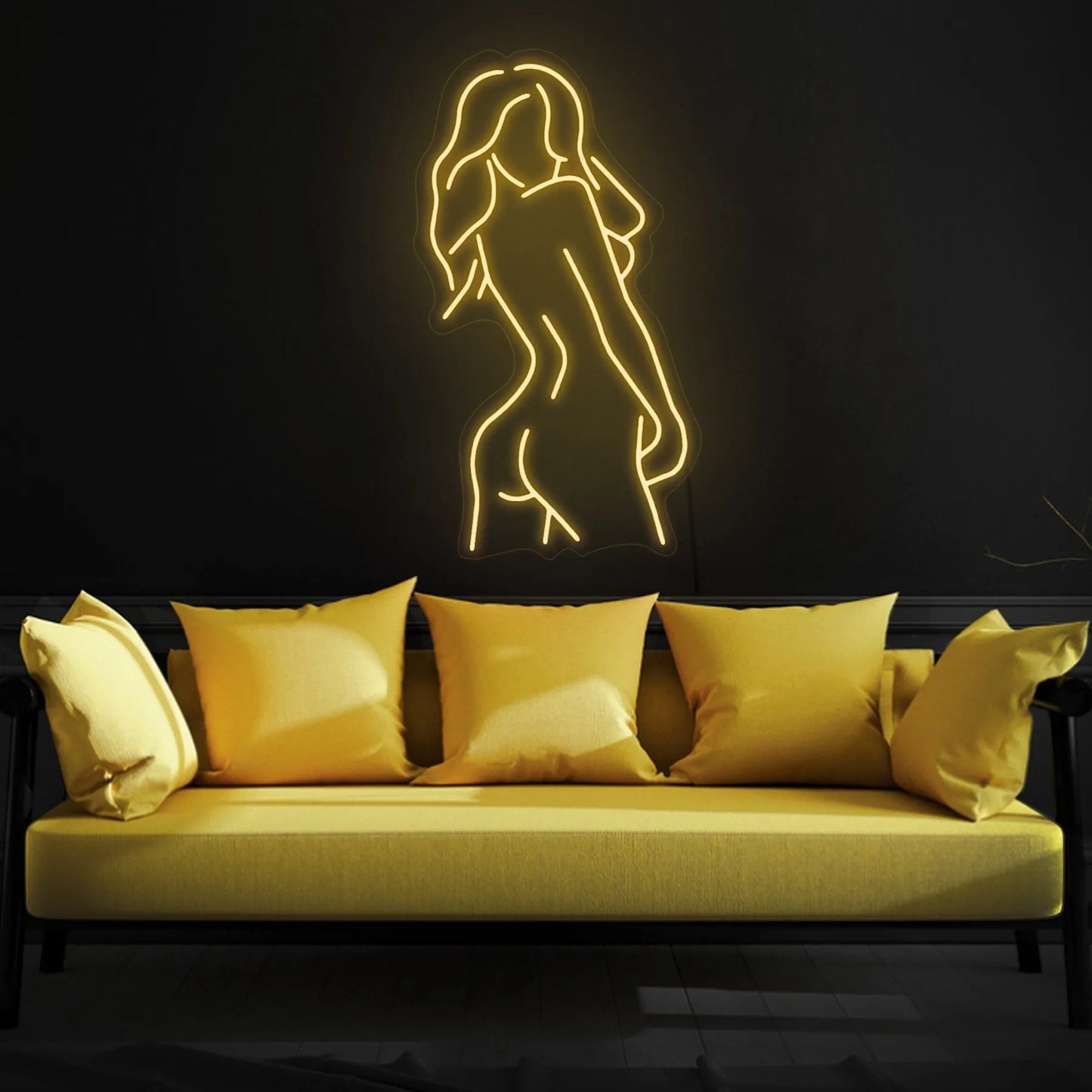 Girl body neon sign