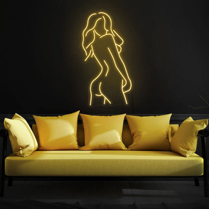 Girl body neon sign