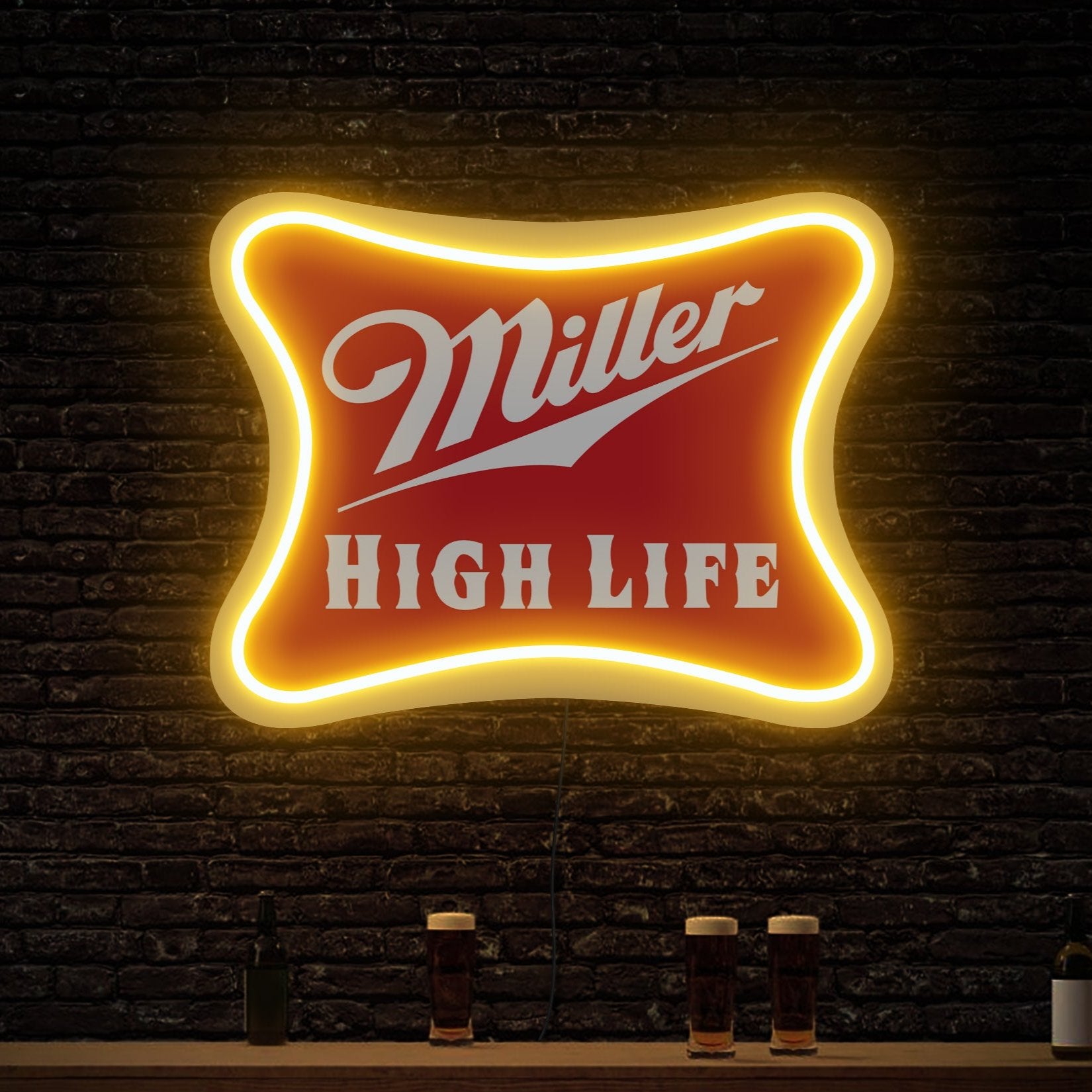 Miller light neon sign