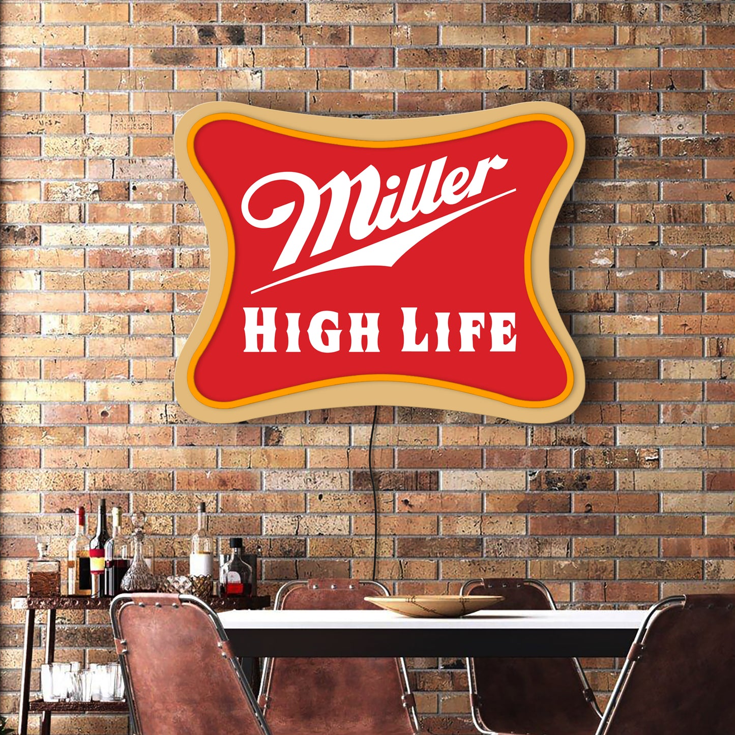 Miller light neon sign