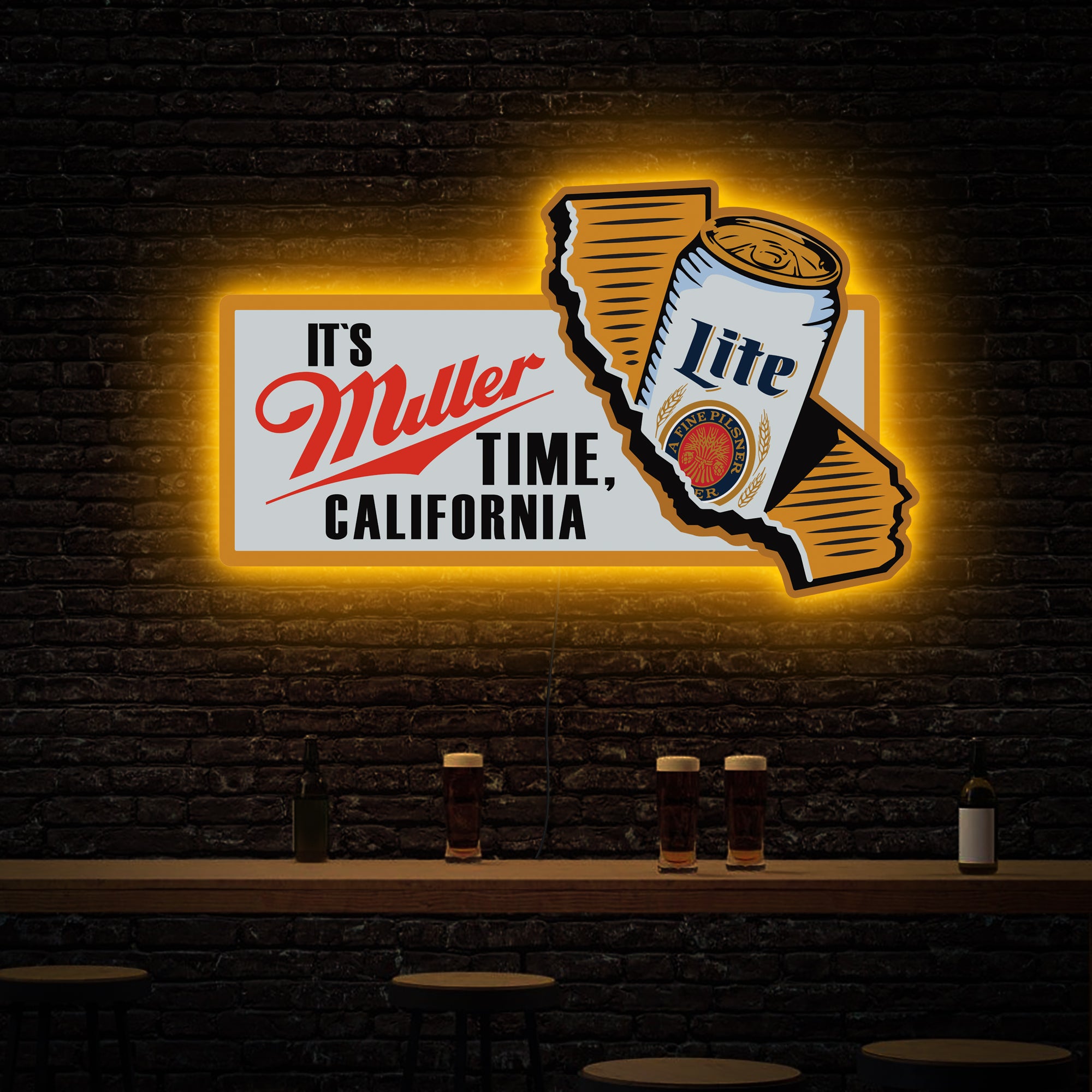 IT'S MILLER TIME NEON SIGN