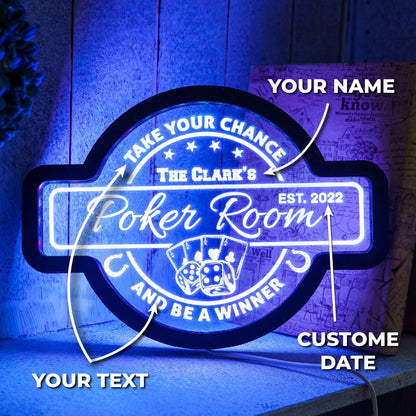 CUSTOM POKER ROOM NEON SIGN