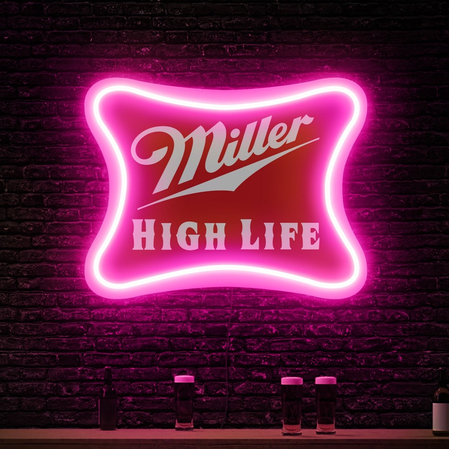 Miller light neon sign