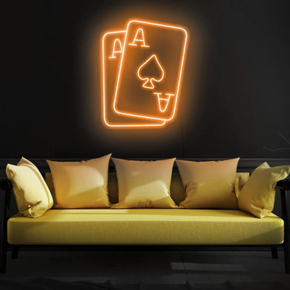 Cards neon sign
