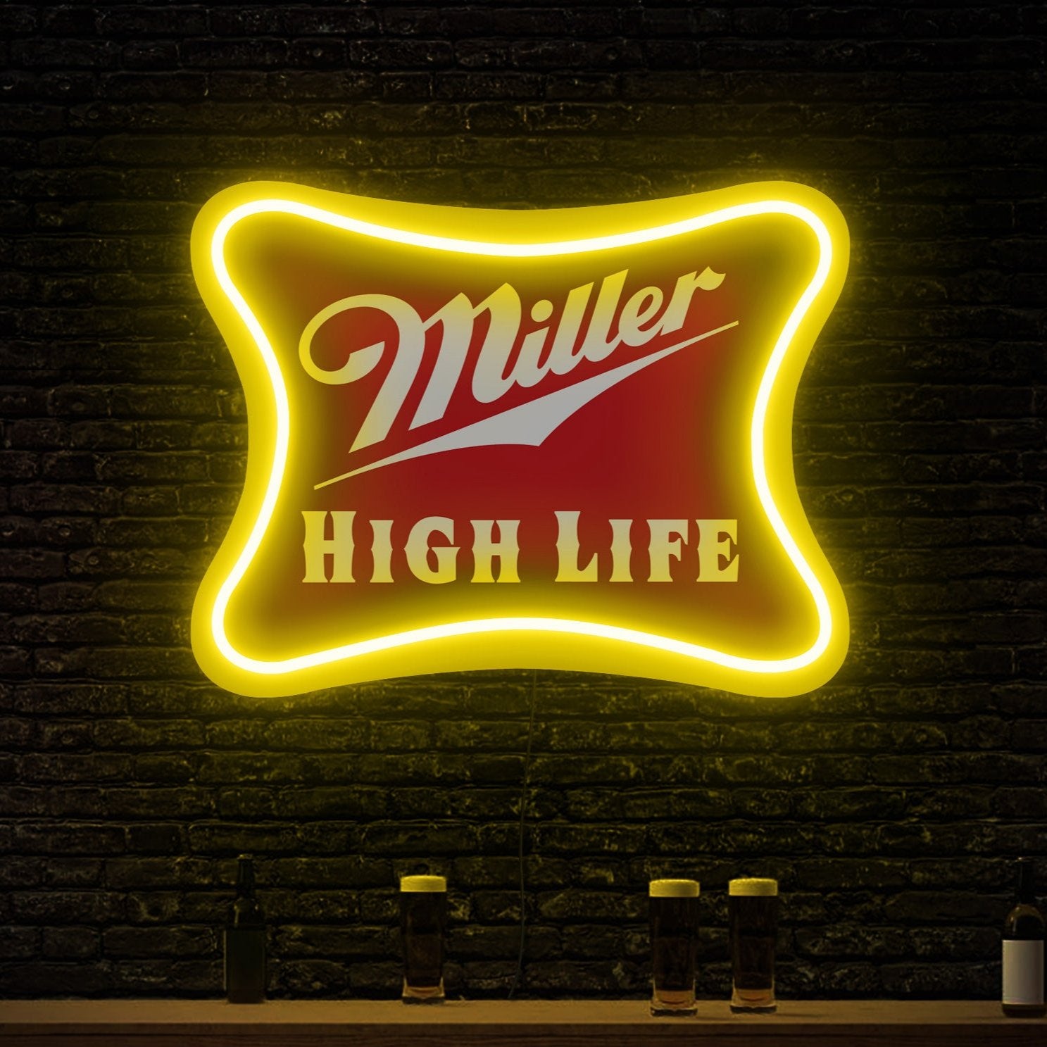 Miller light neon sign