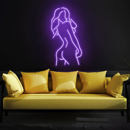 Girl body neon sign