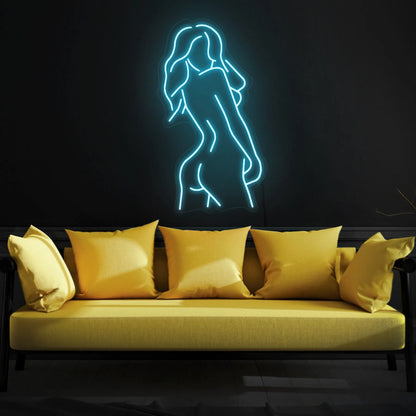 Girl body neon sign