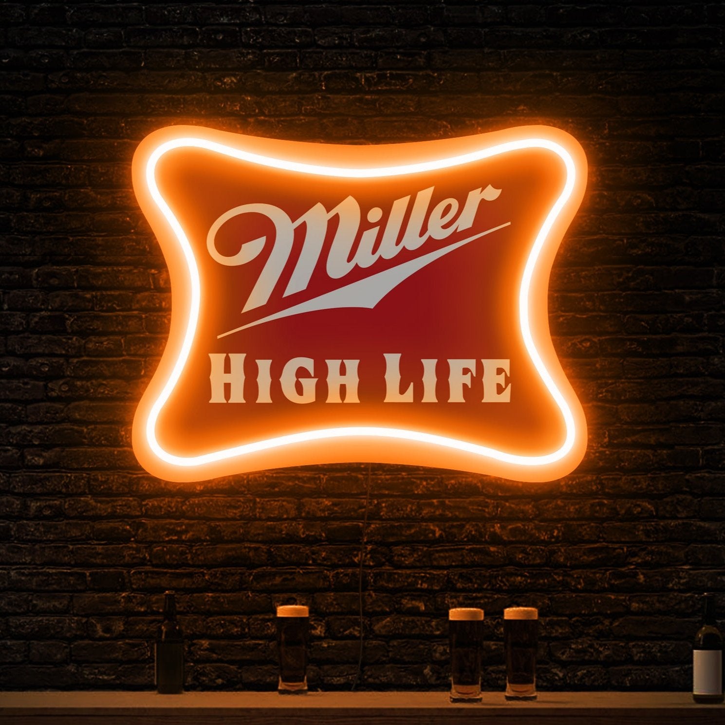 Miller light neon sign