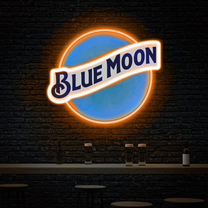 Blue moon beer neon sign