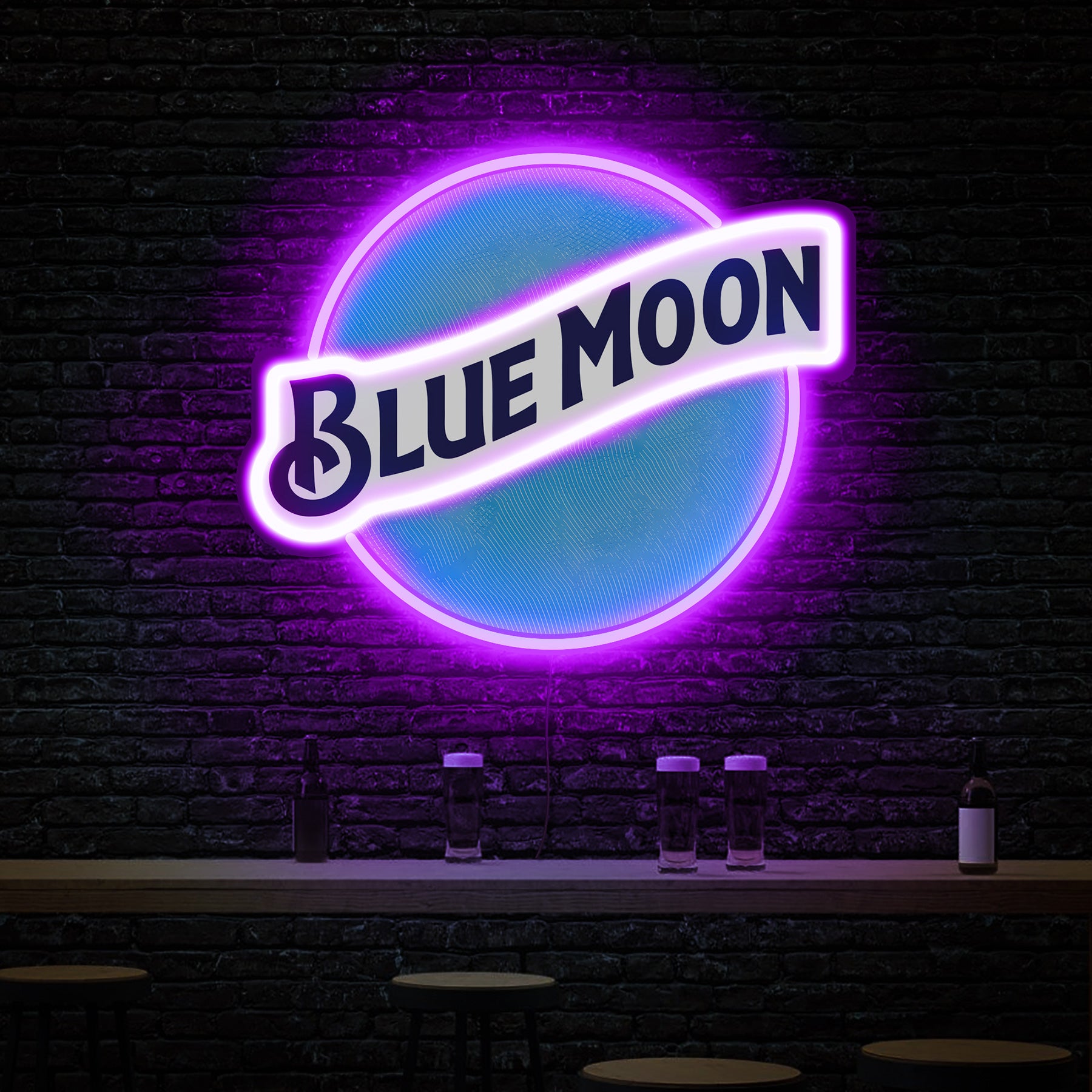 Blue moon beer neon sign