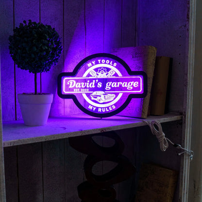 CUSTOM GARAGE NAME NEON SIGN
