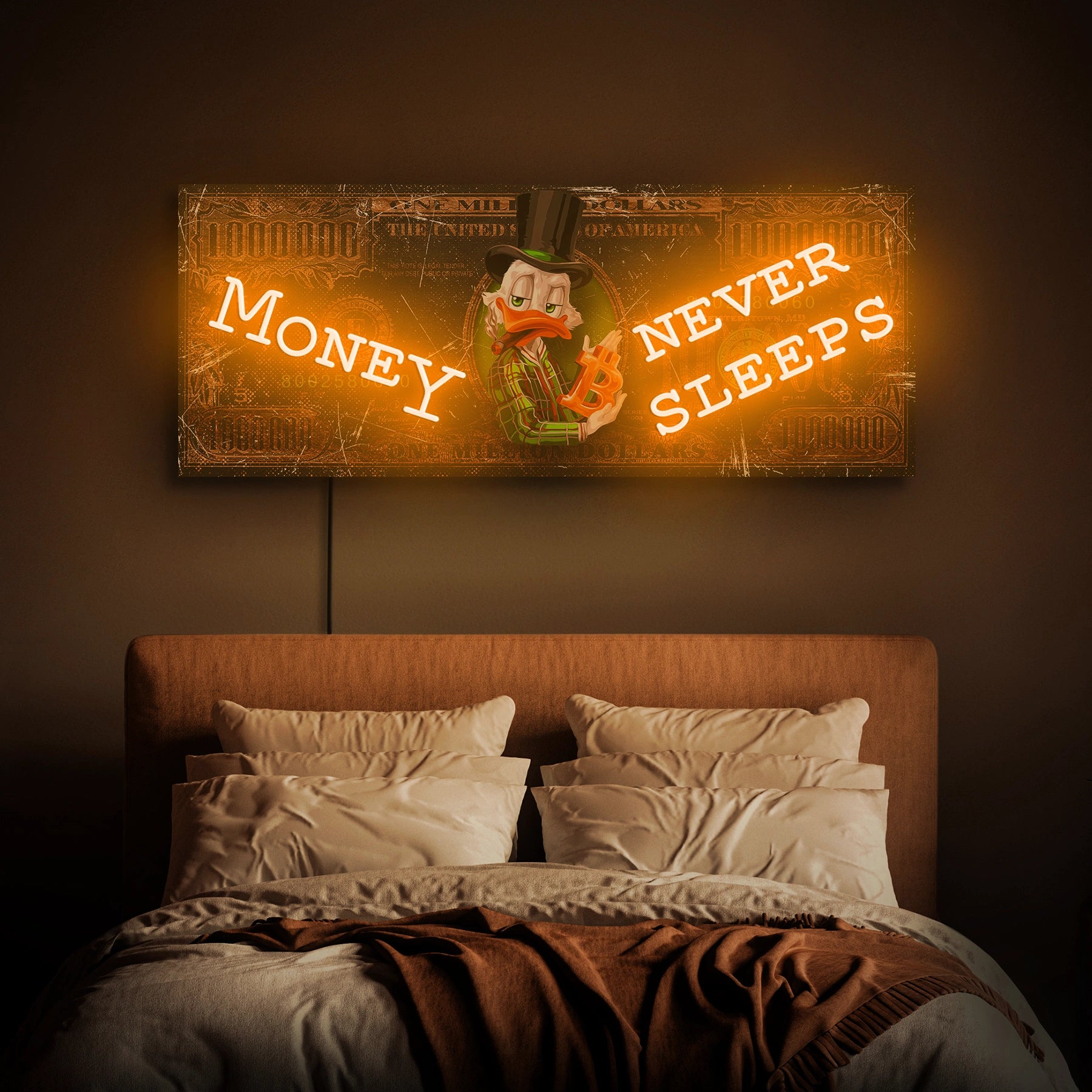 MONEY NEVER SLEEP NEON SIGN