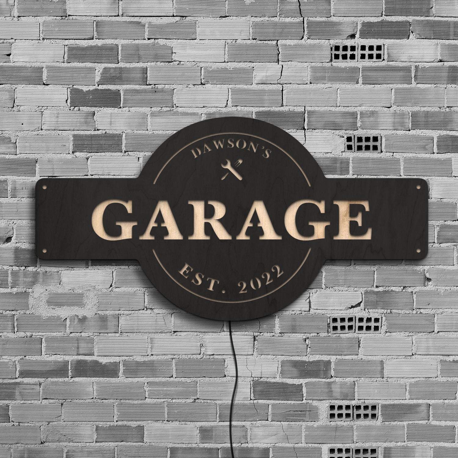 Custom garage name sign