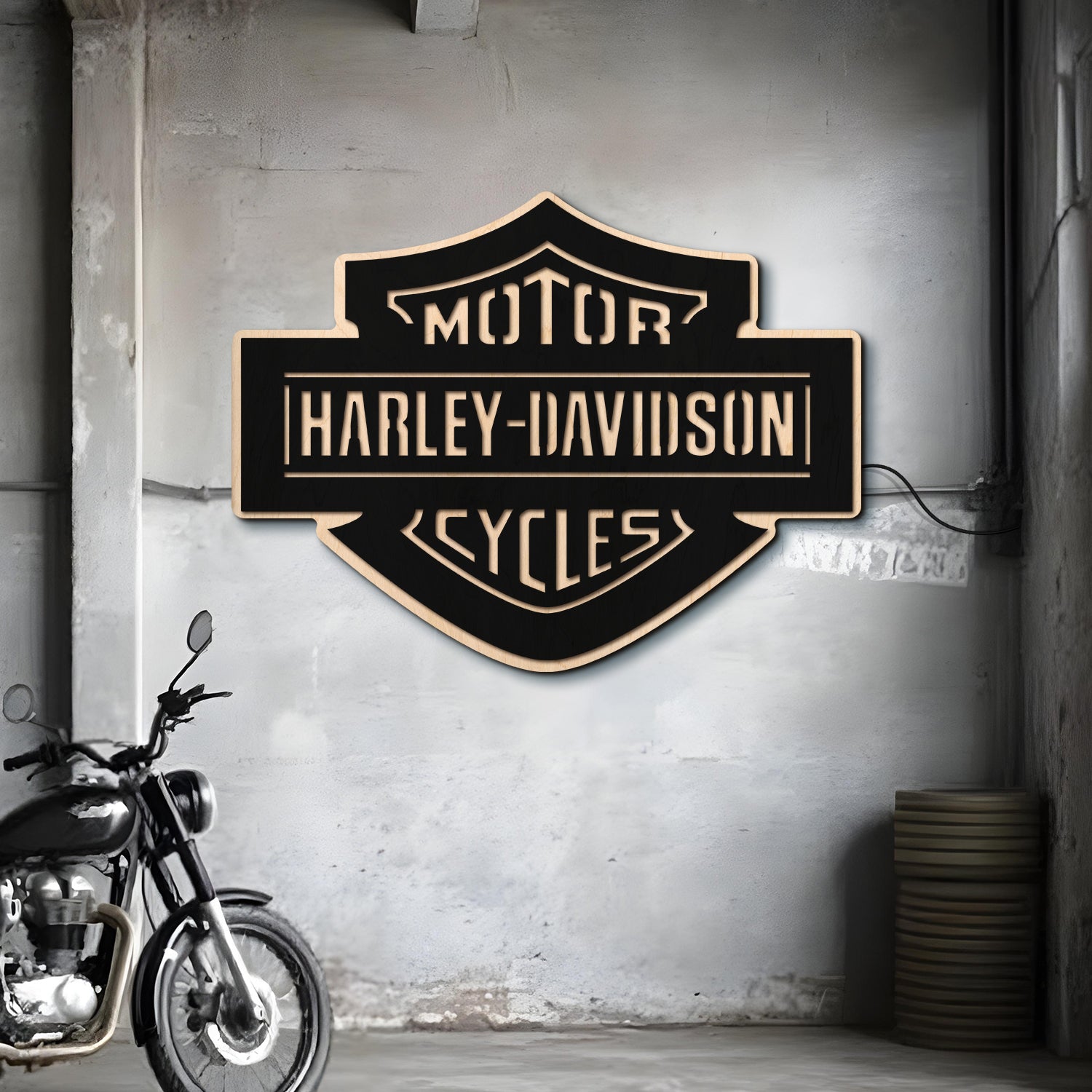 Custom H-D Motorcycle Garage Led