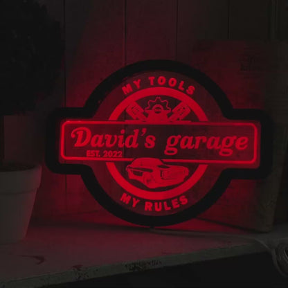 CUSTOM GARAGE NAME NEON SIGN