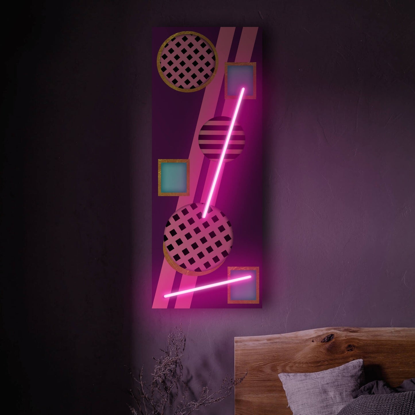 GEOMETRIC NEON WALL ART