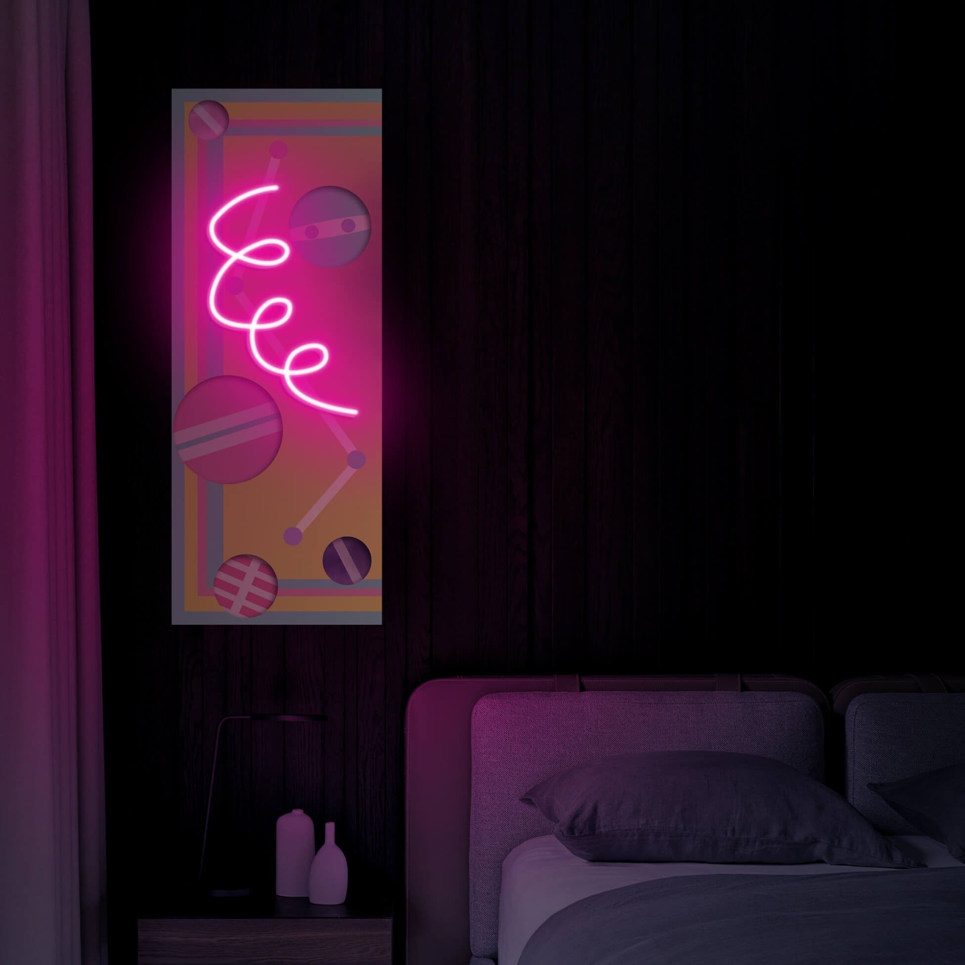 geometric neon wall decor