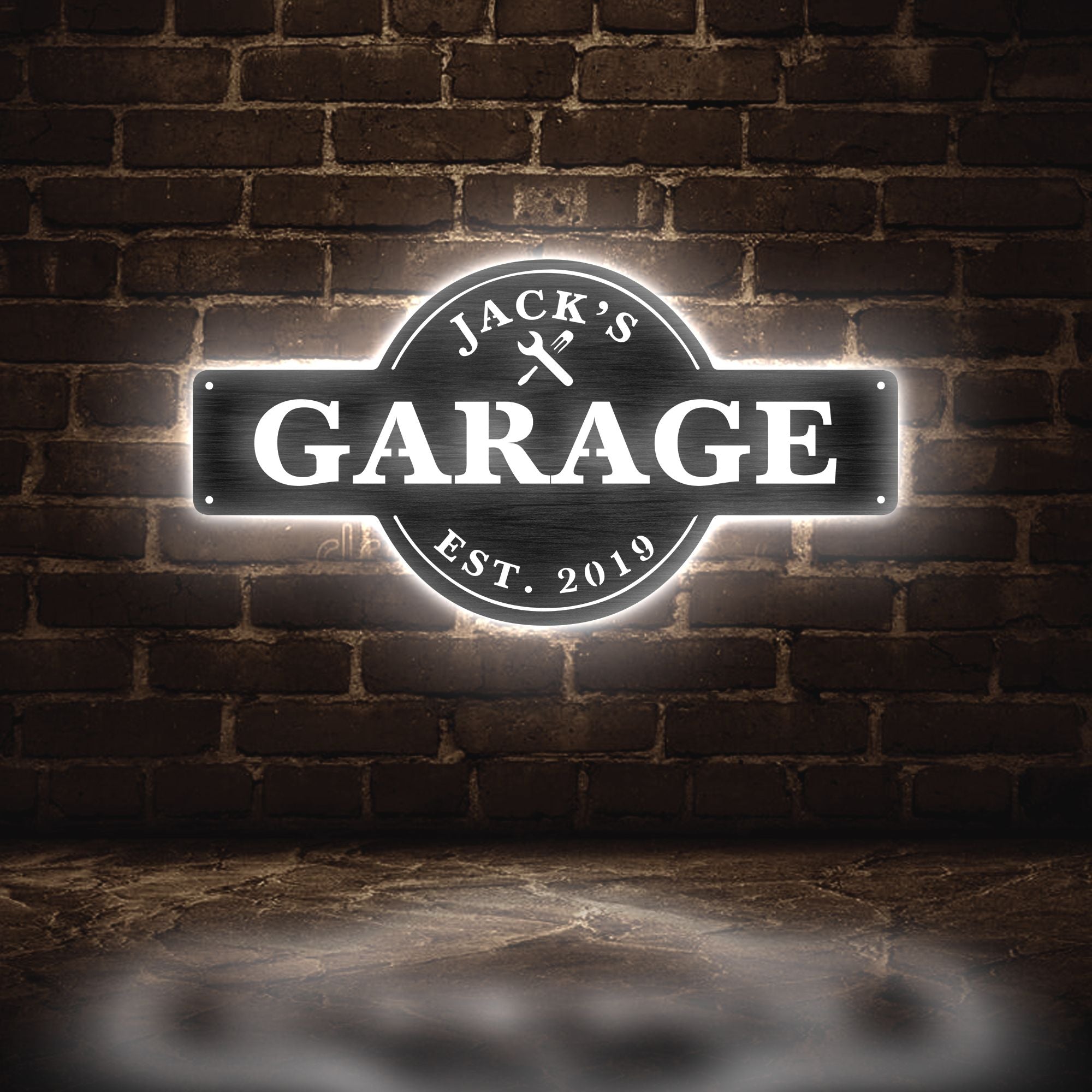 Custom garage name sign