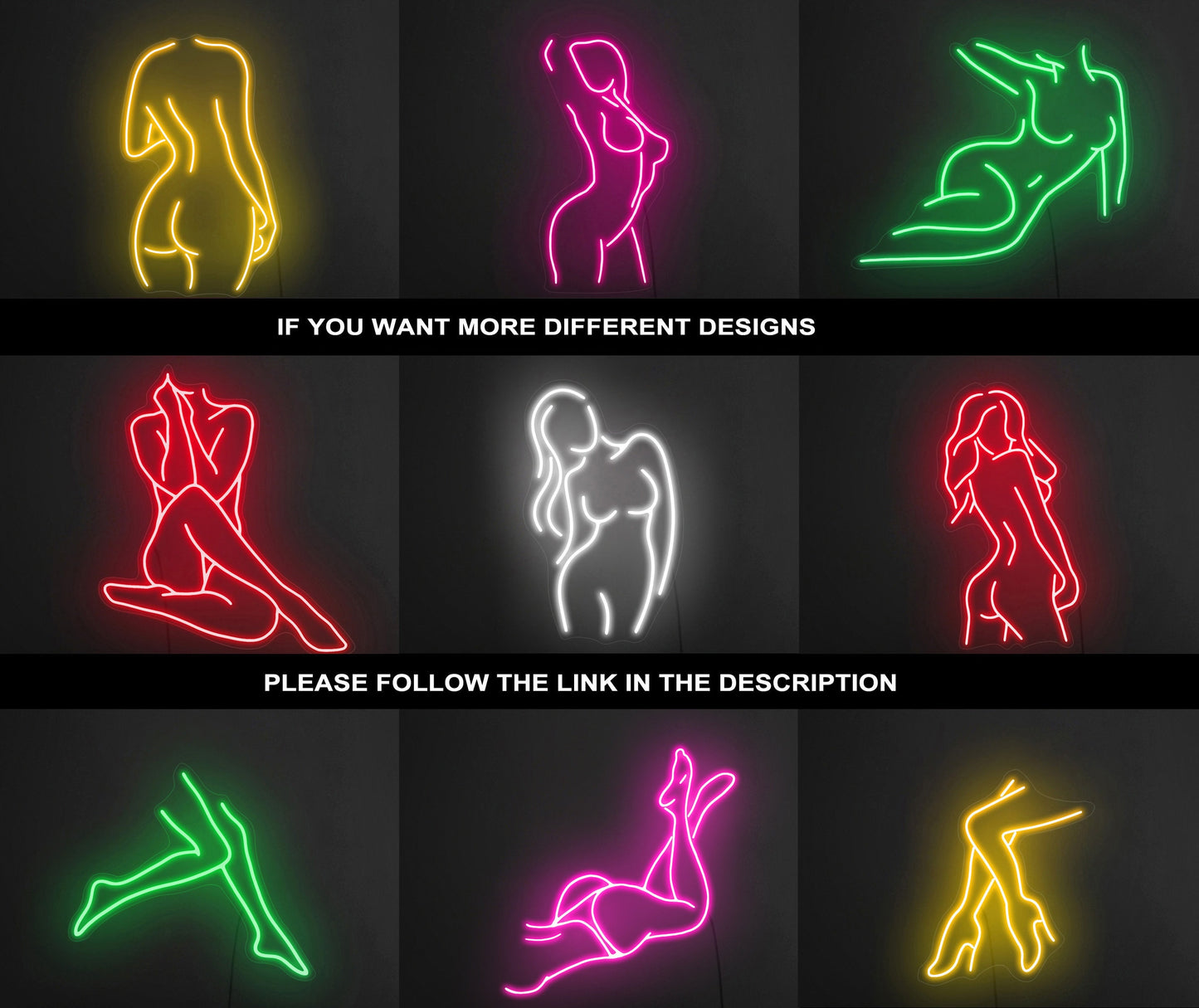 Girl body neon sign