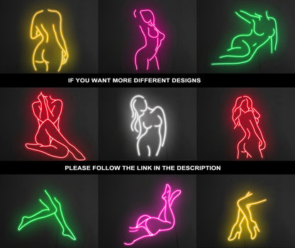 Girl body neon sign