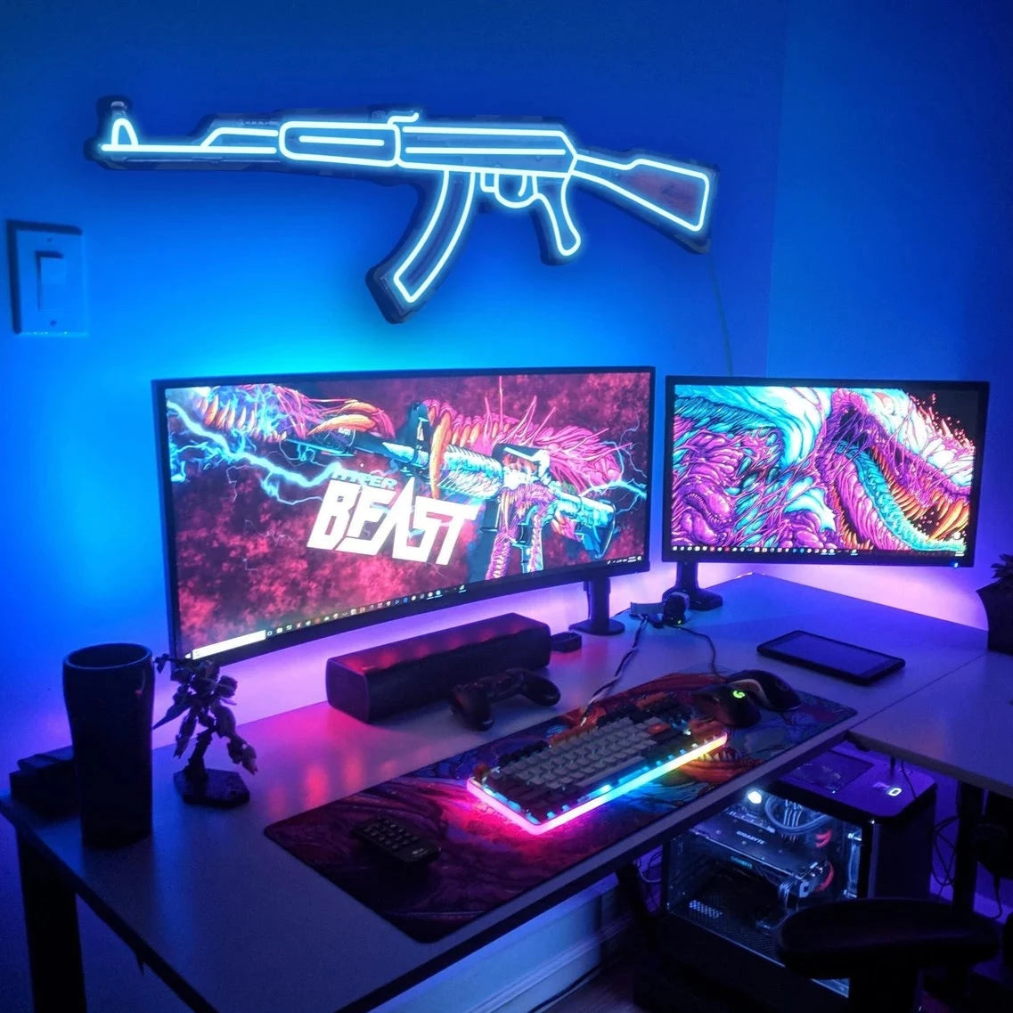 AK 47 neon sign