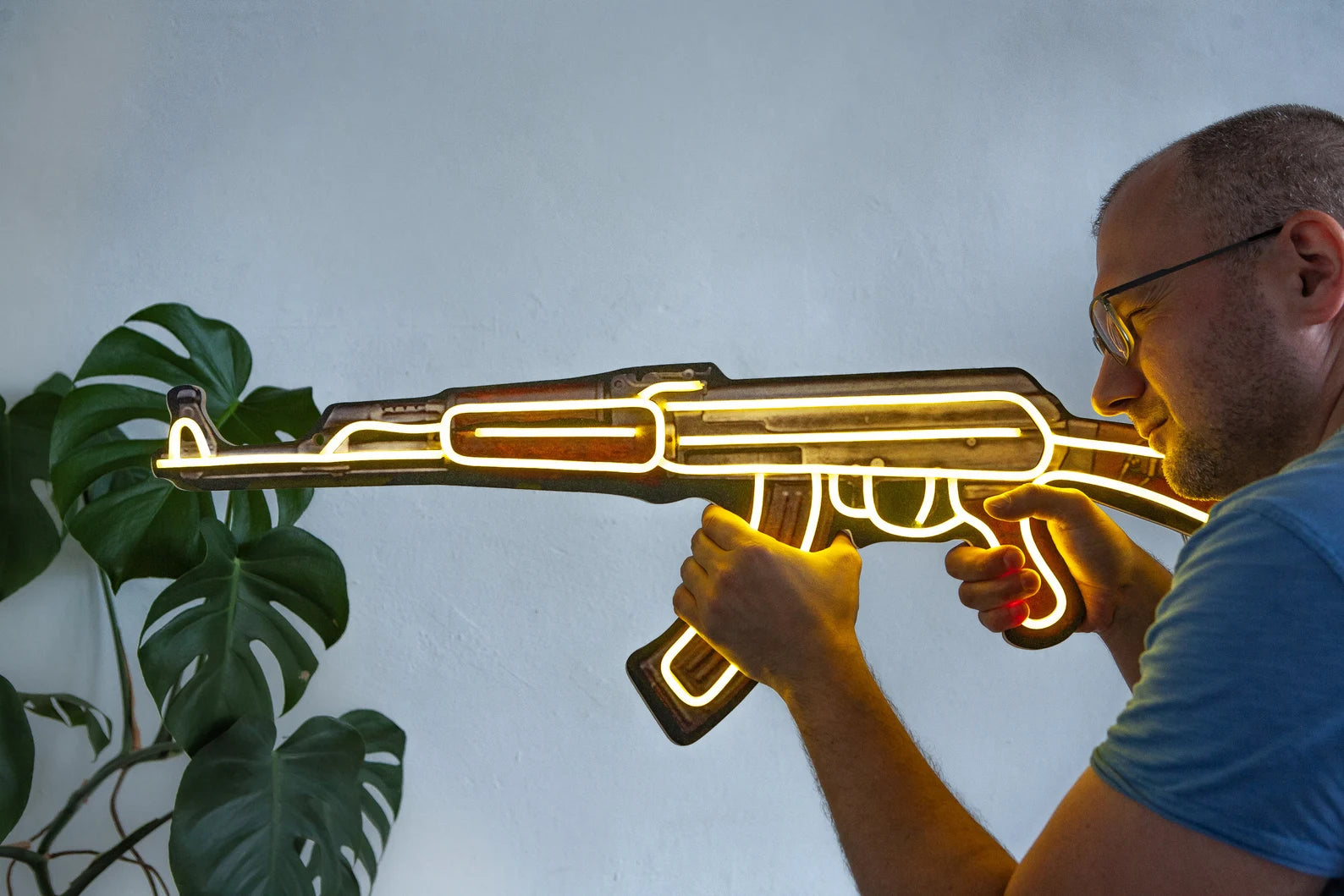 AK 47 neon sign