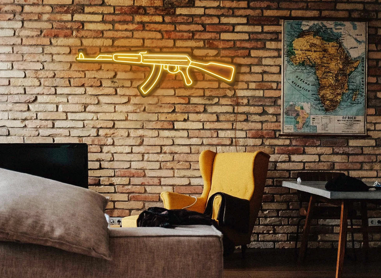 AK 47 neon sign