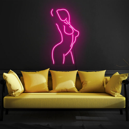 Woman body neon sign