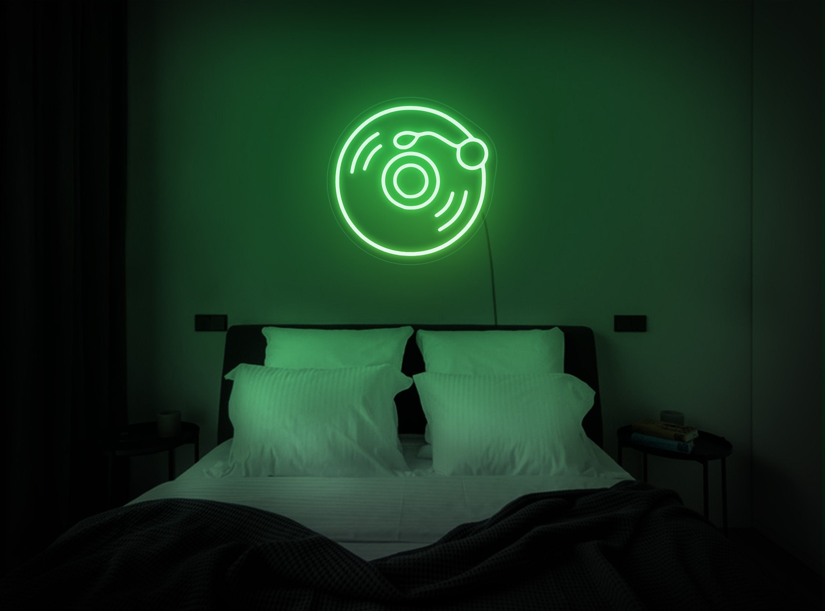 Vinyl record neon sign