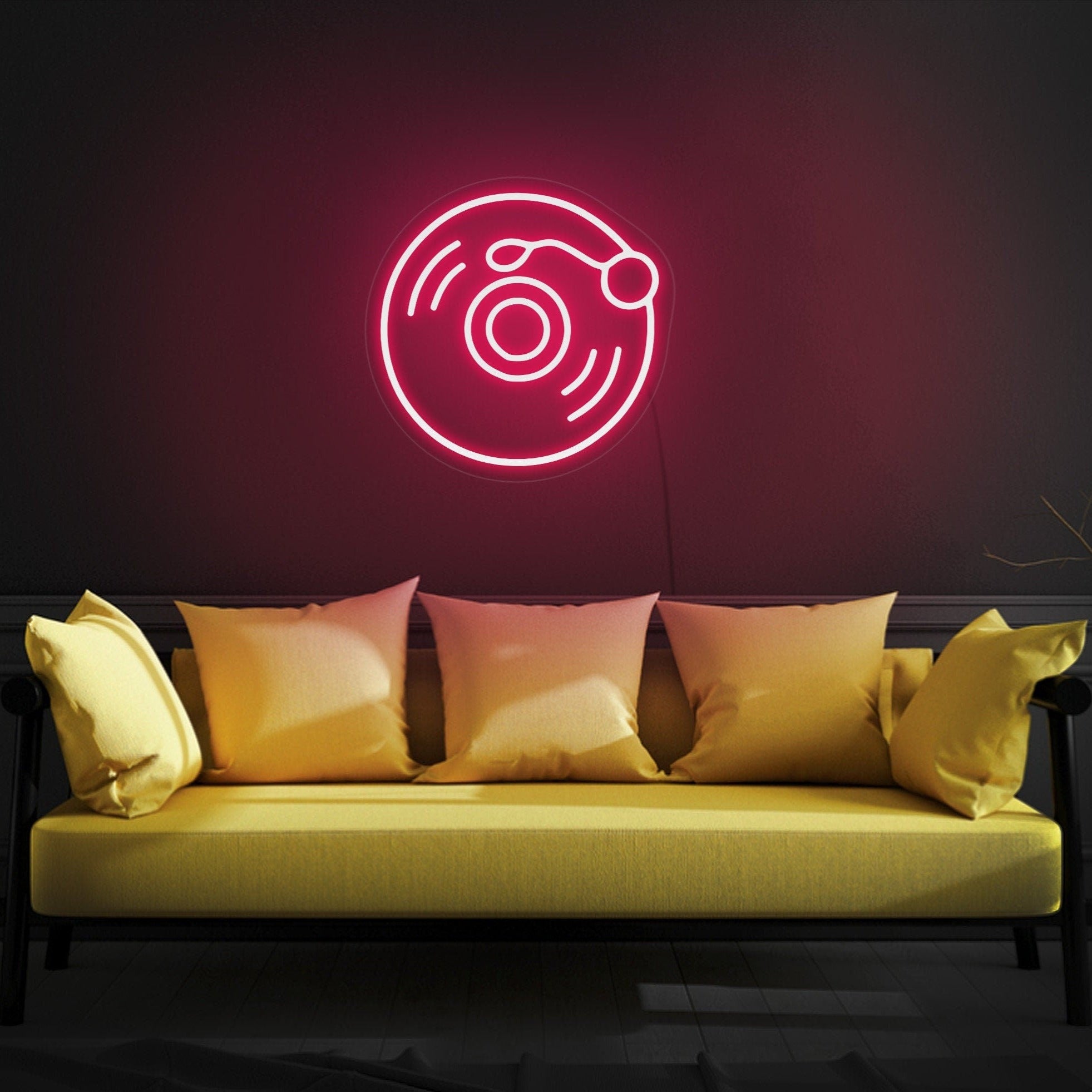 Vinyl record neon sign