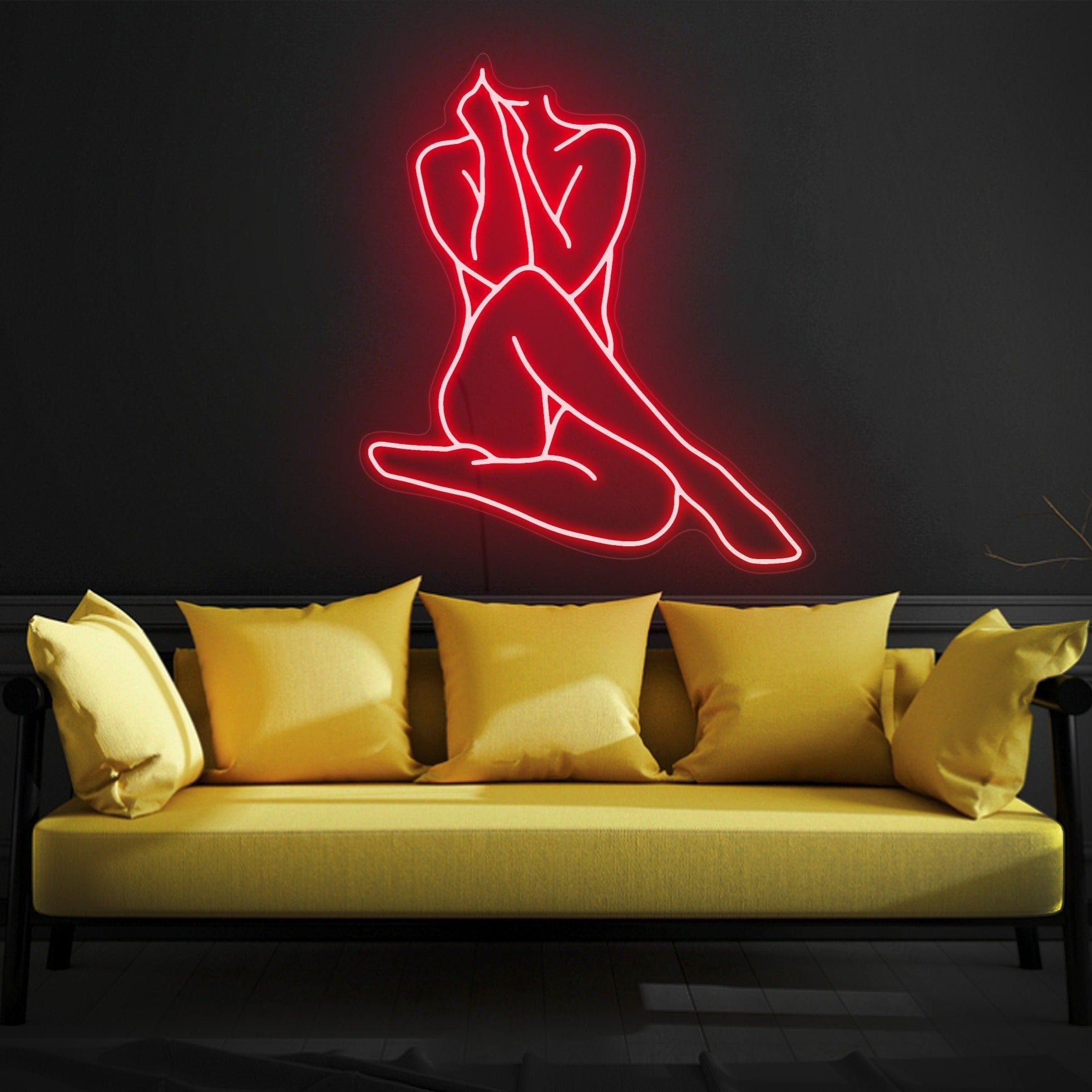 Lady body neon sign