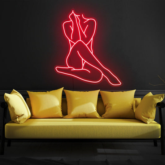 Lady body neon sign