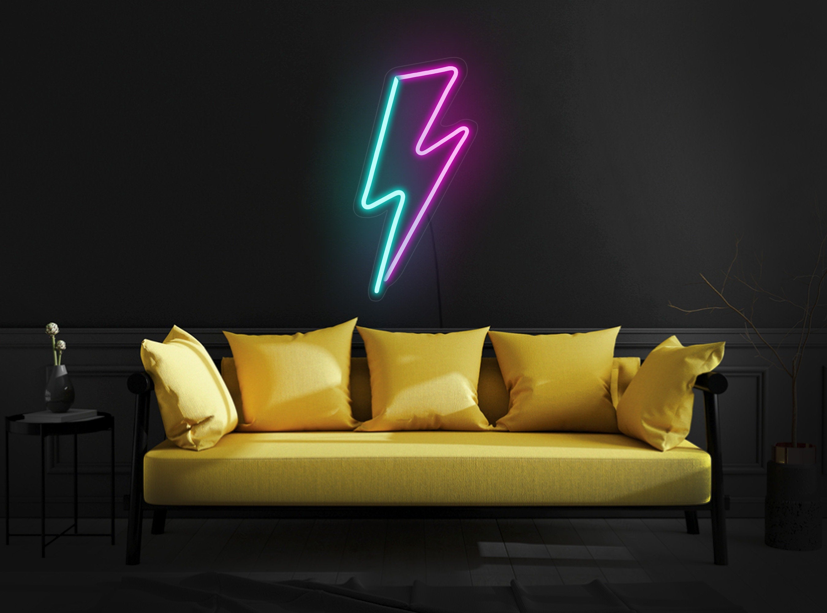 Lightning bolt led sign