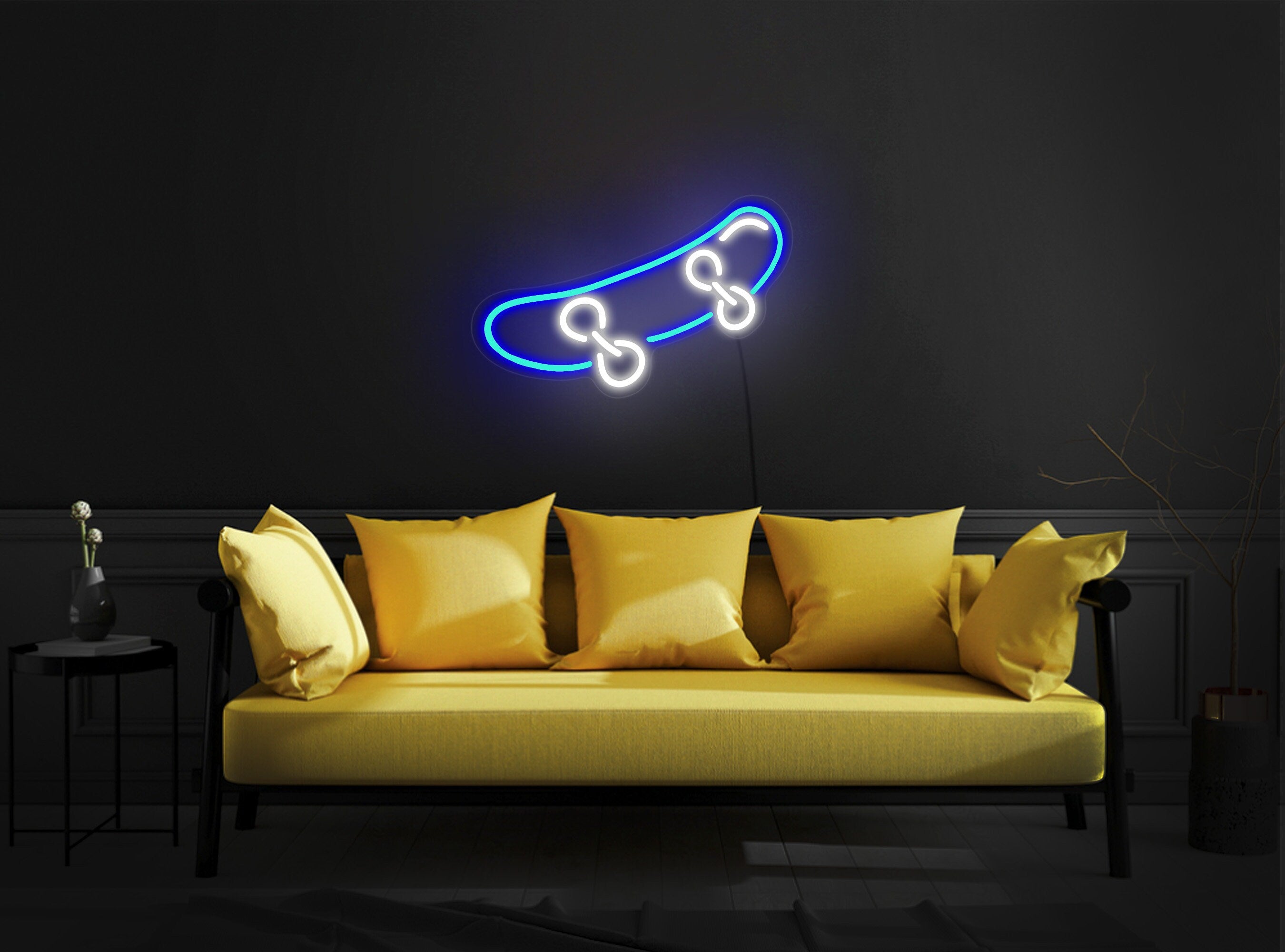 Skateboard neon sign