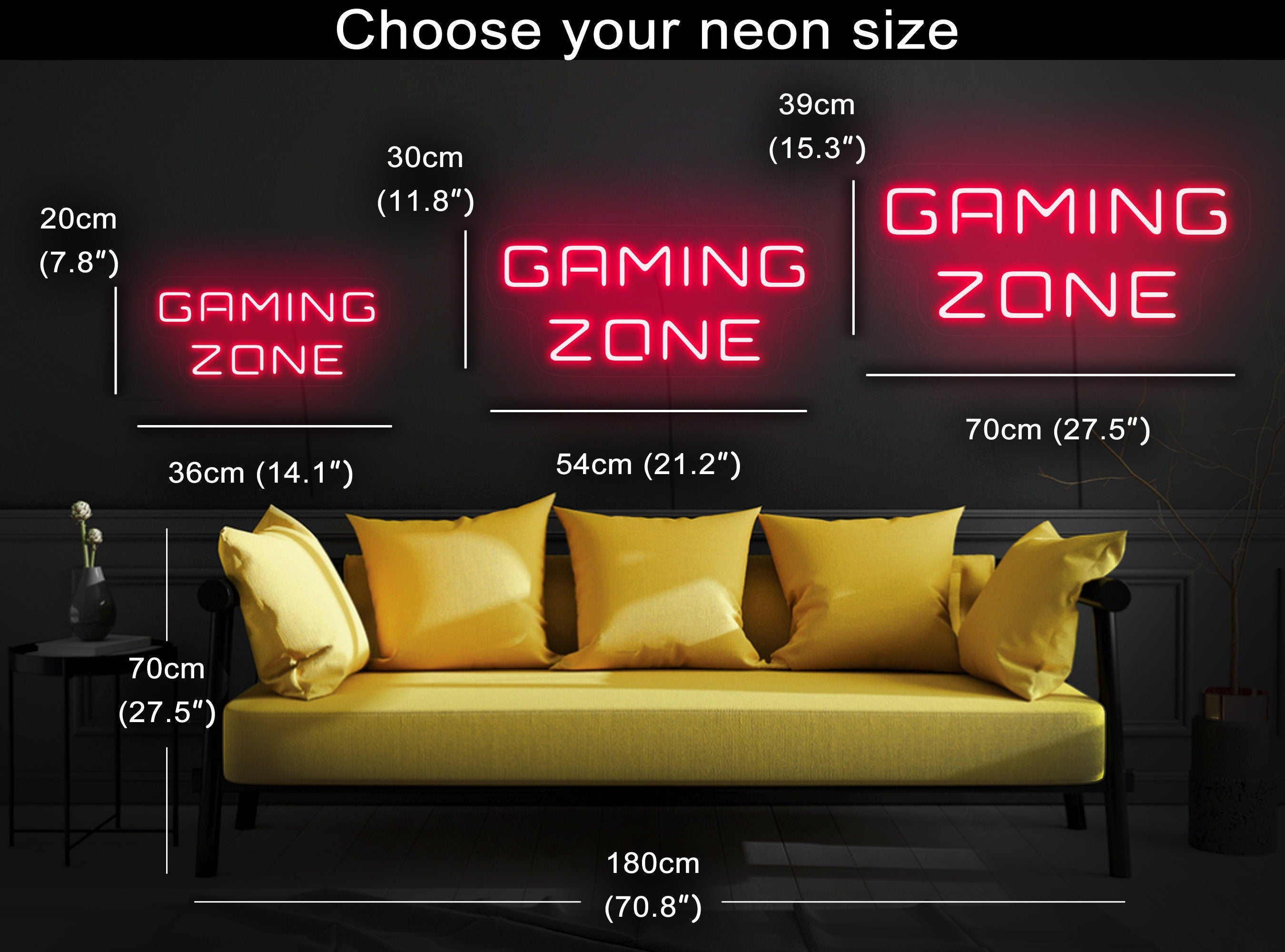 Gaming zone neon sign