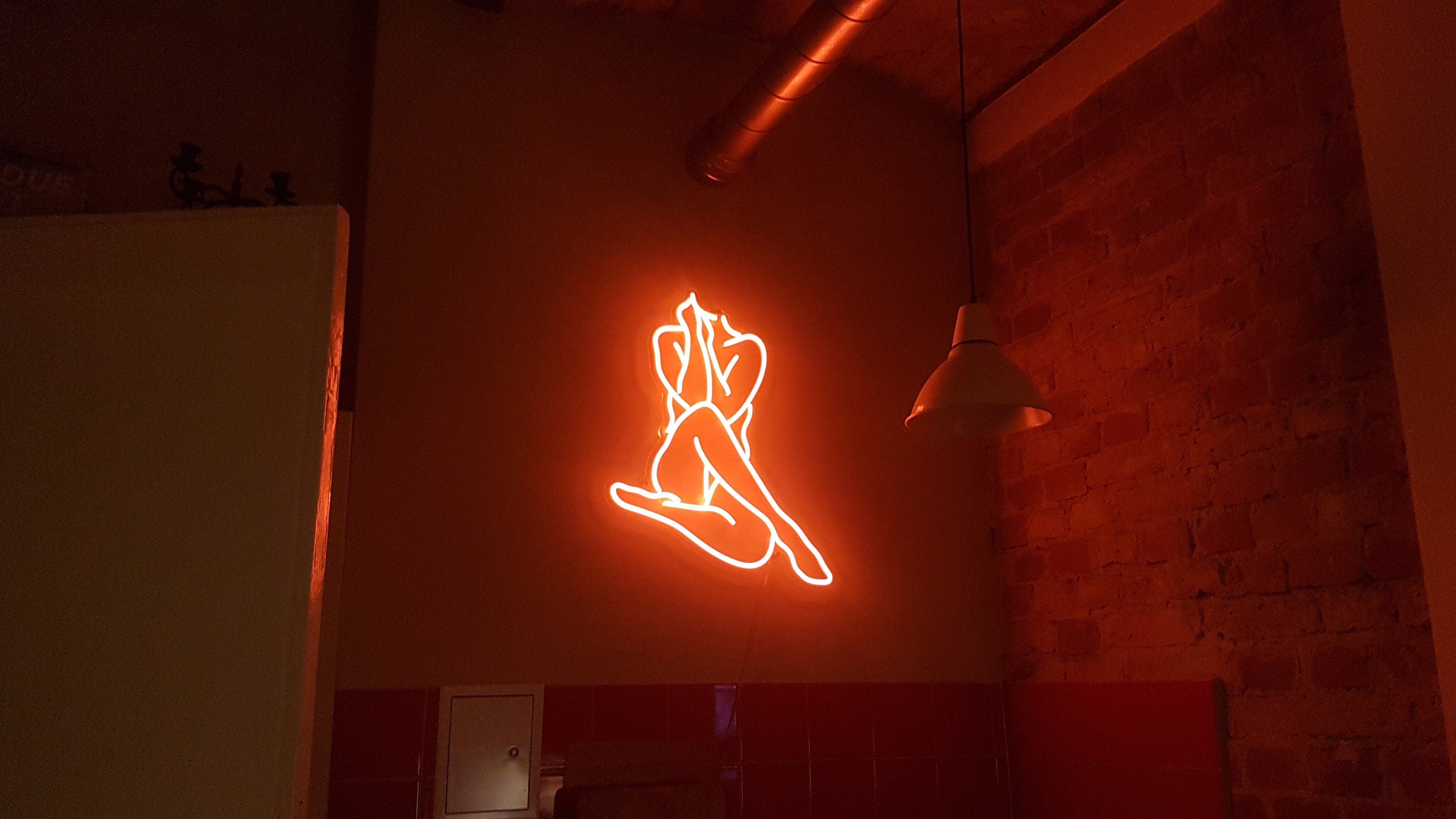 Lady body neon sign