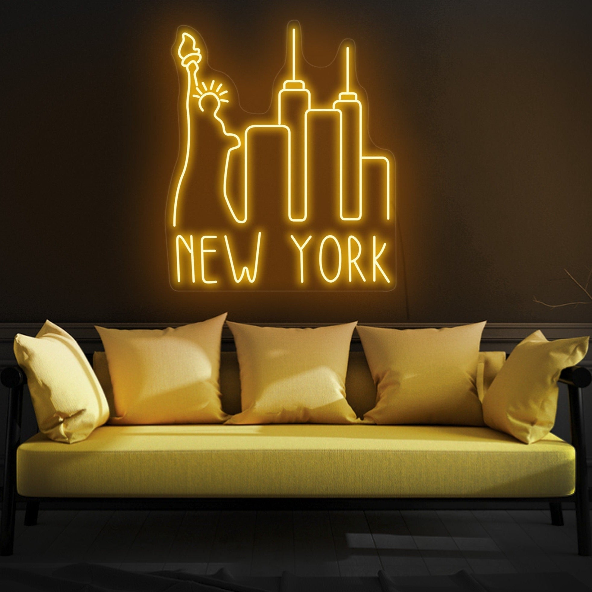 New york sky line neon sign