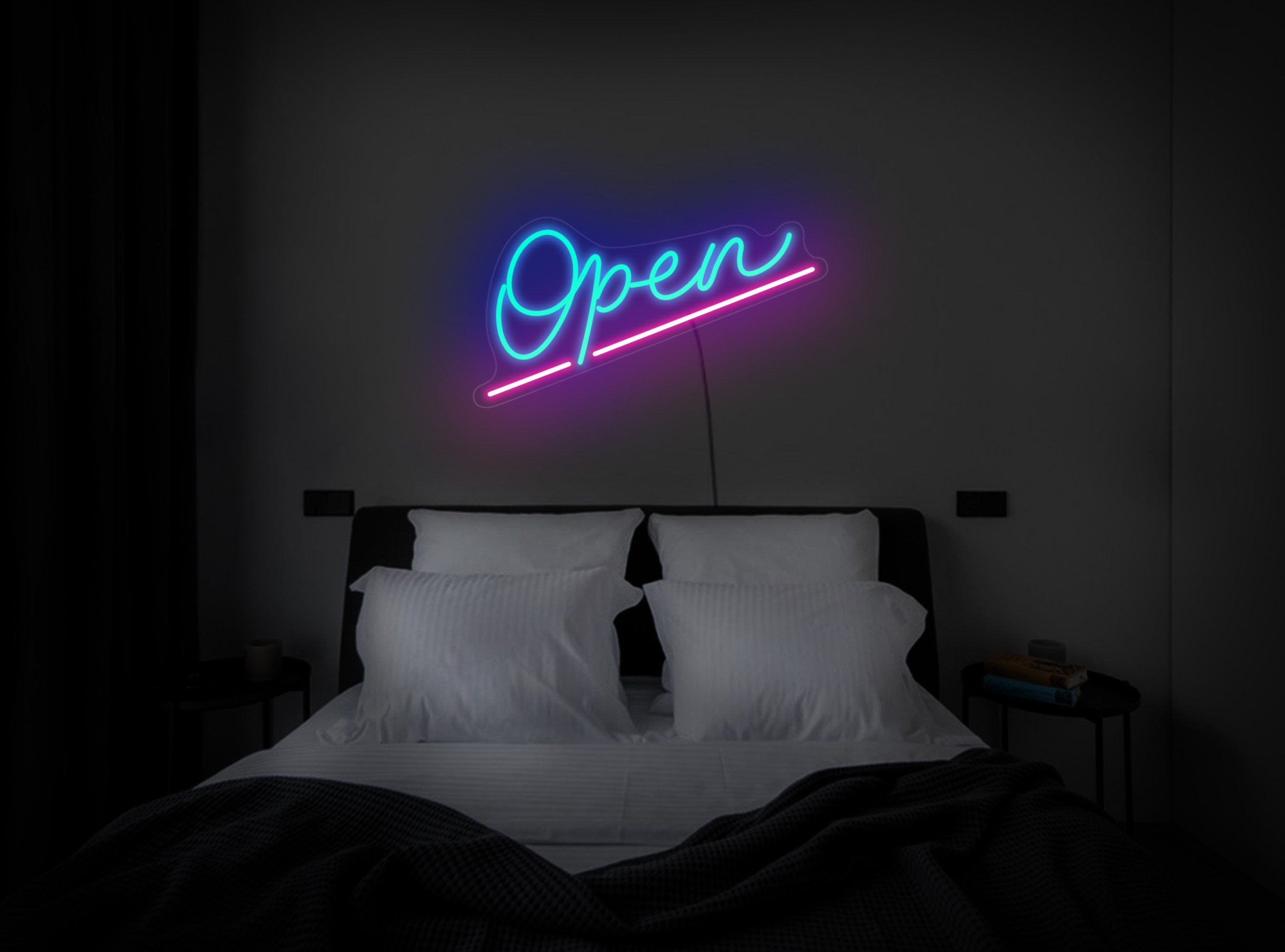 Open neon sign