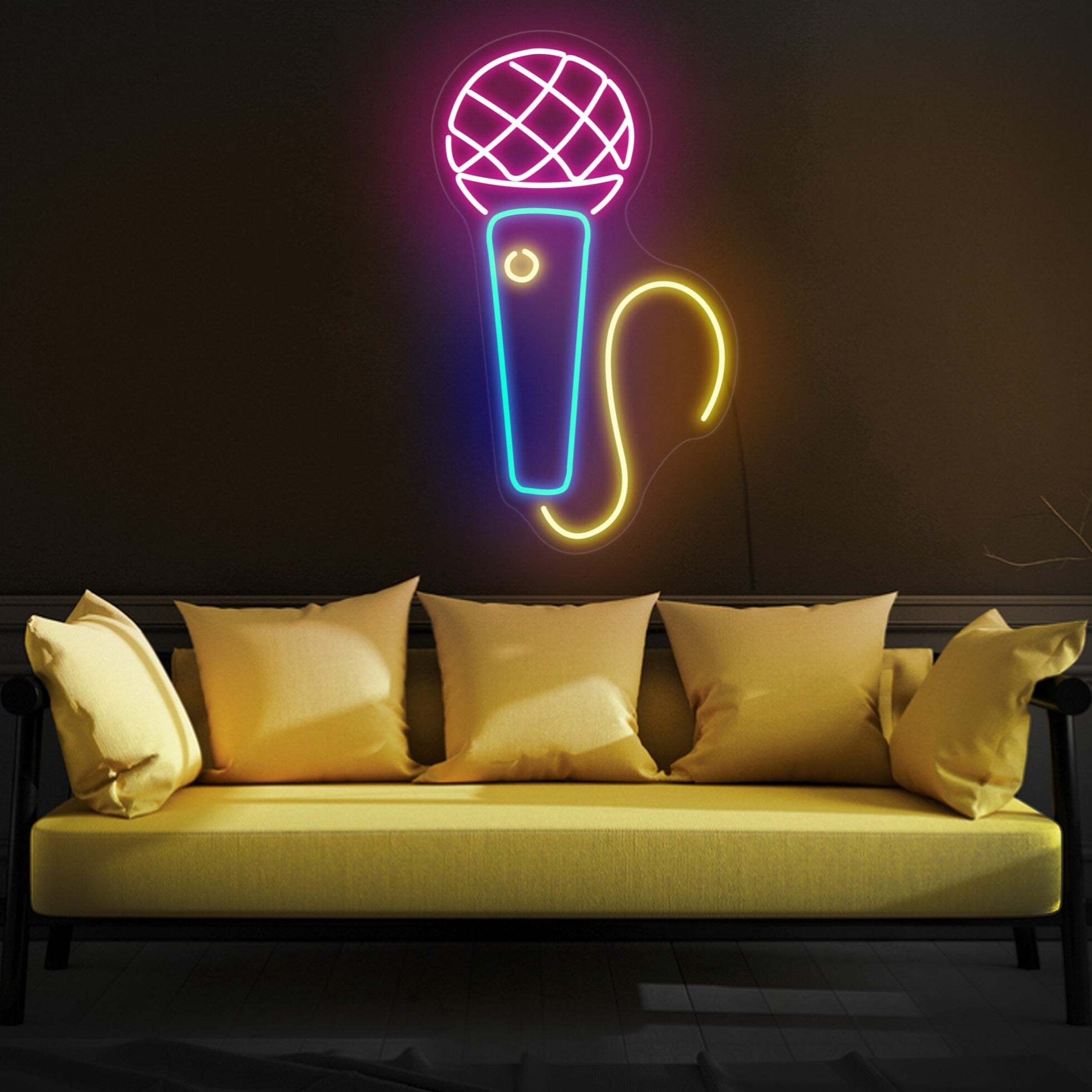 Microphone neon sign