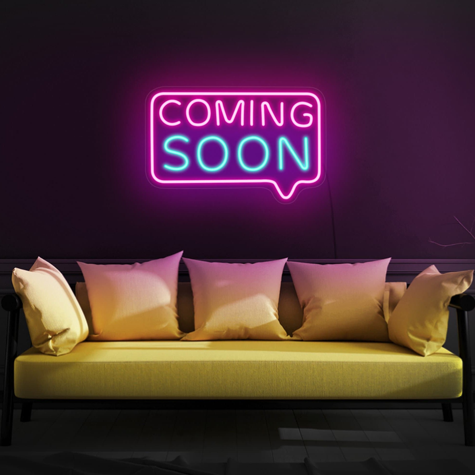 Coming soon neon sign