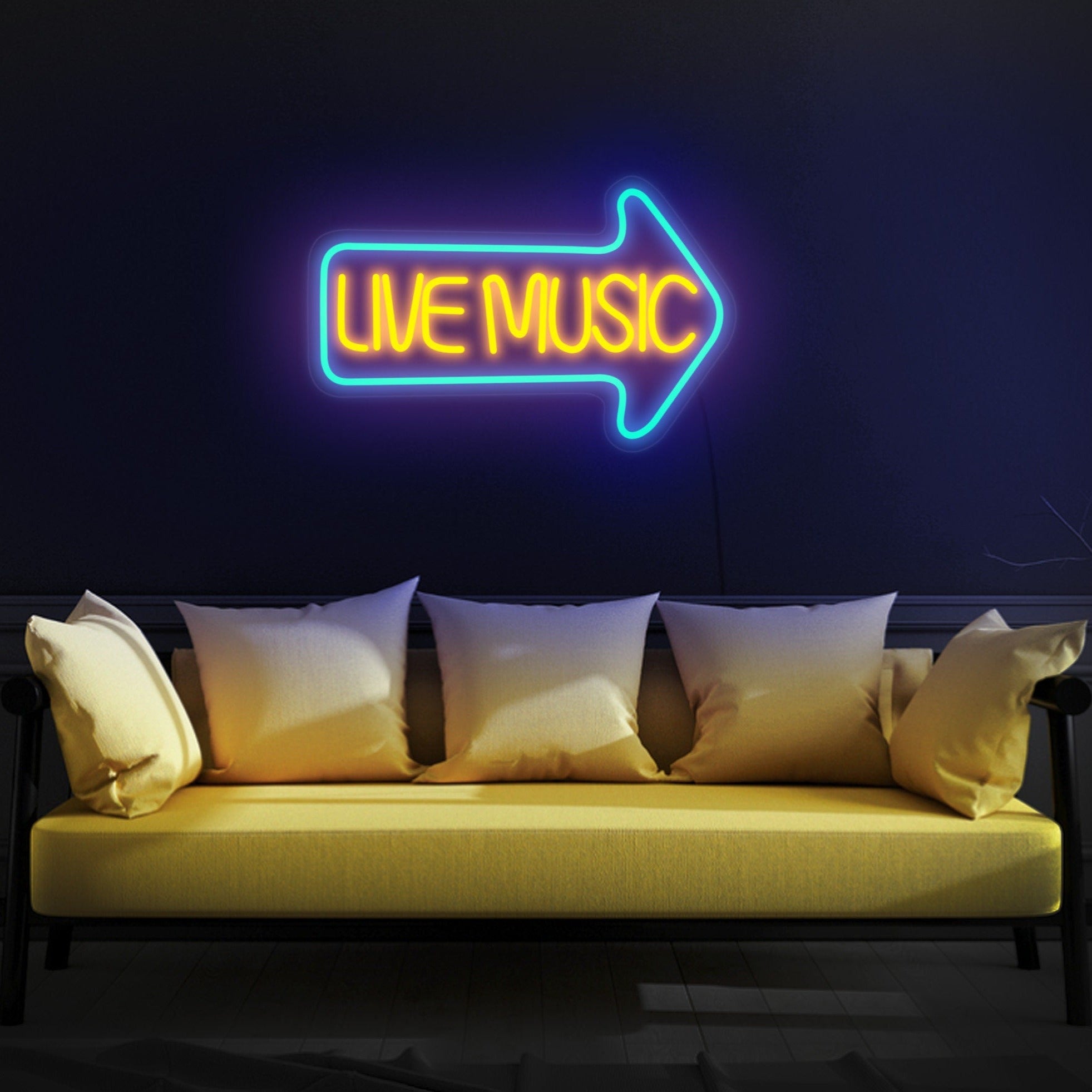 Live music neon sign