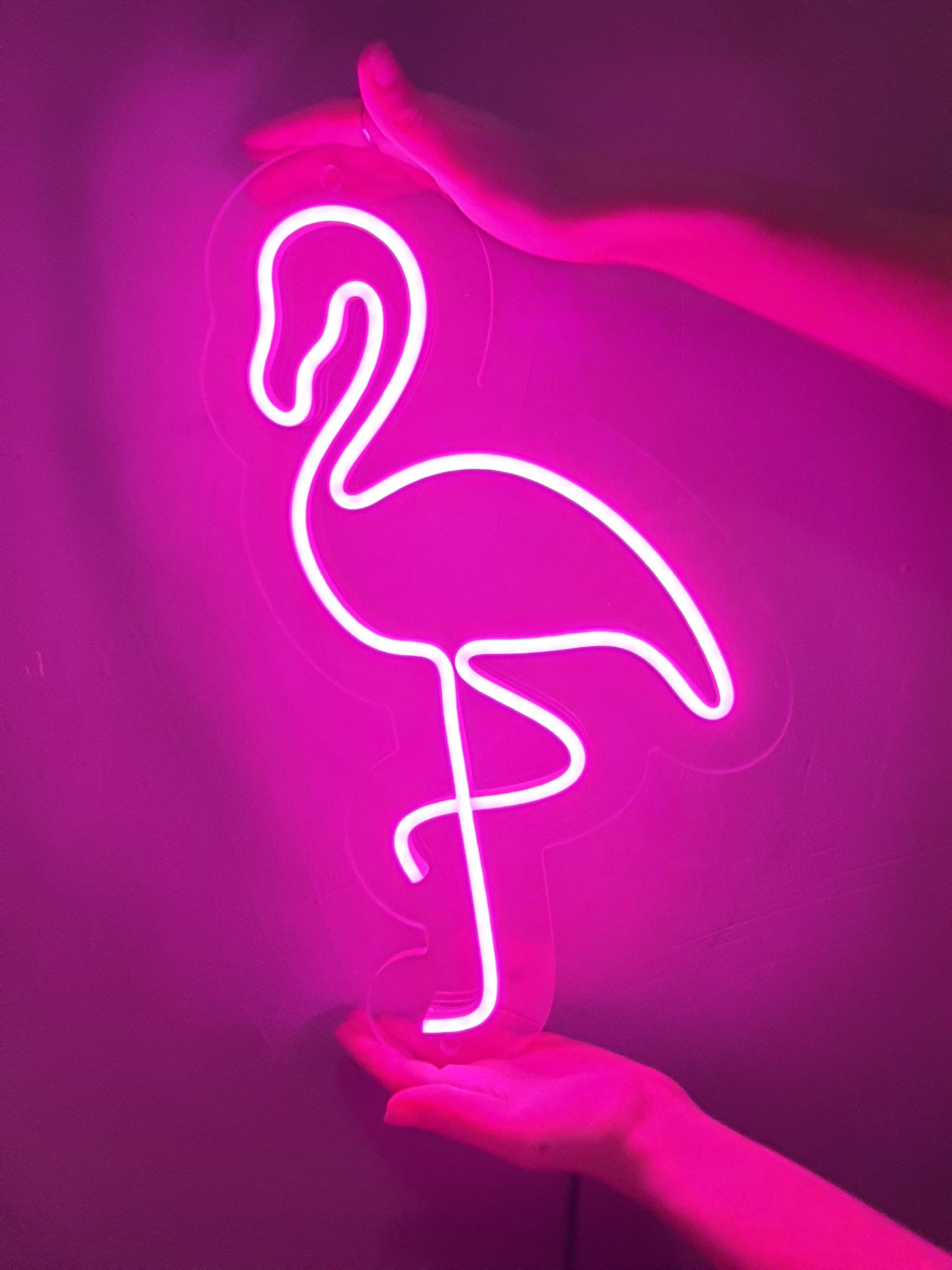 Pink flamingo neon sign