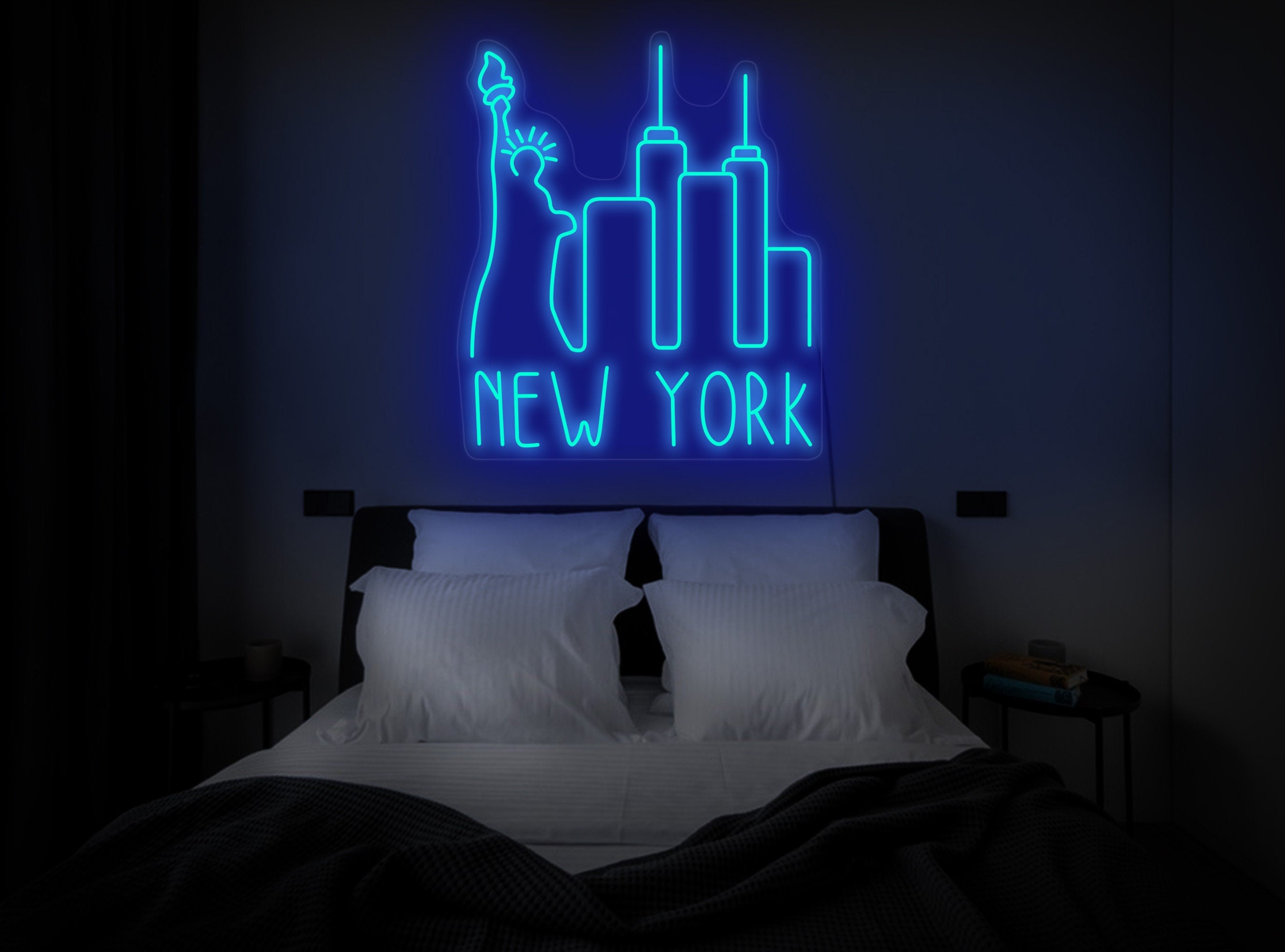 New york sky line neon sign