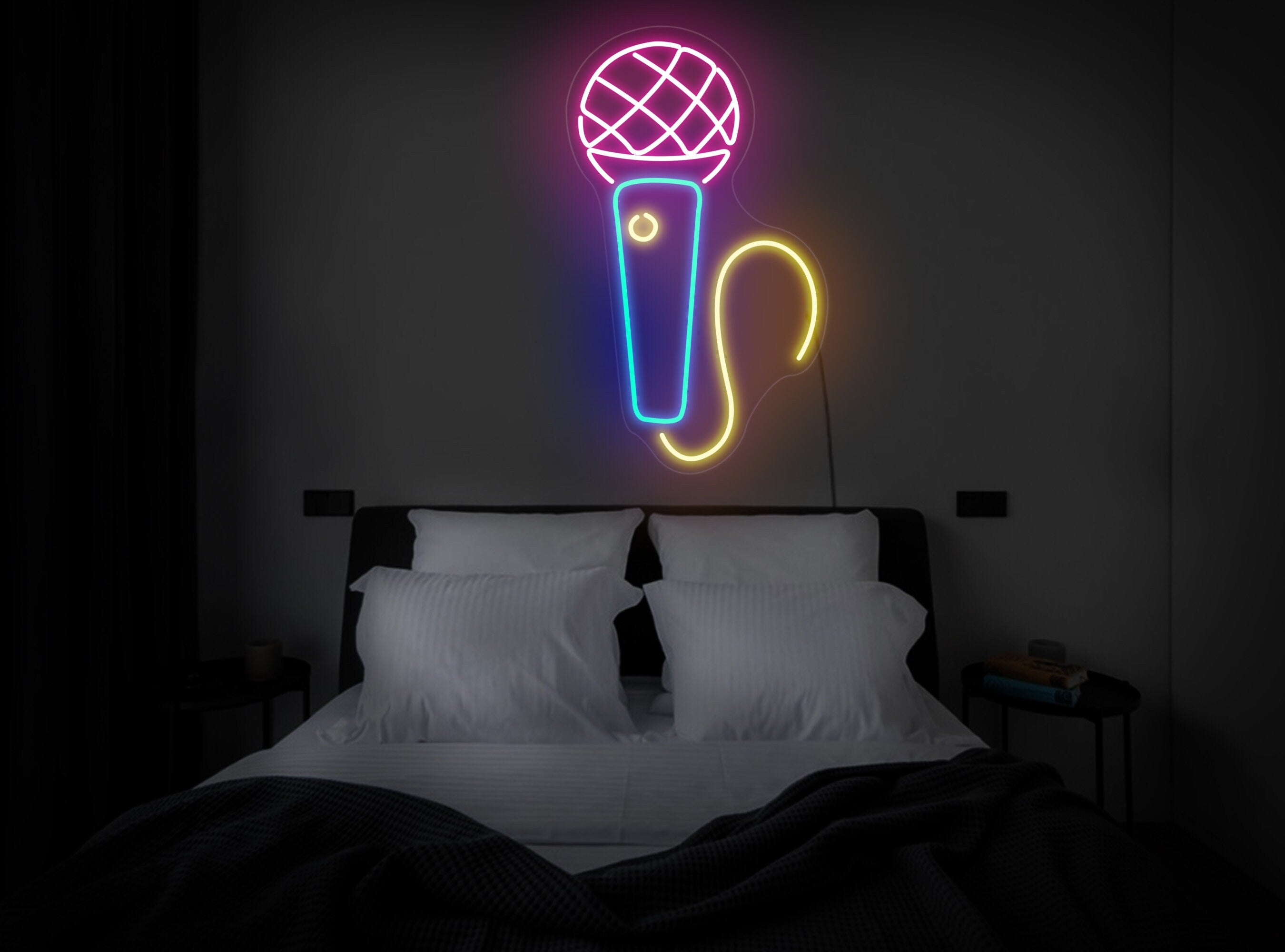 Microphone neon sign